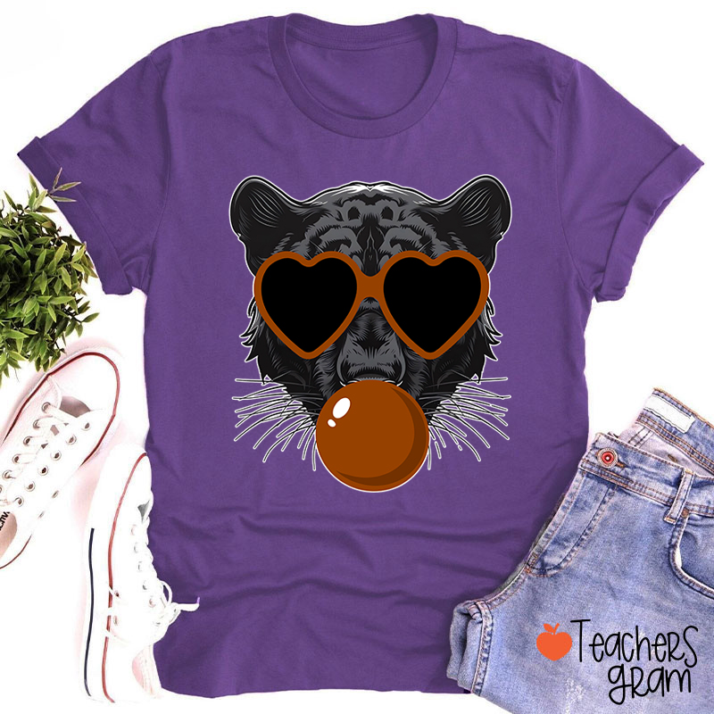 Personalized Mascot Heart Glasses Bubble Blowing Teacher T-Shirt