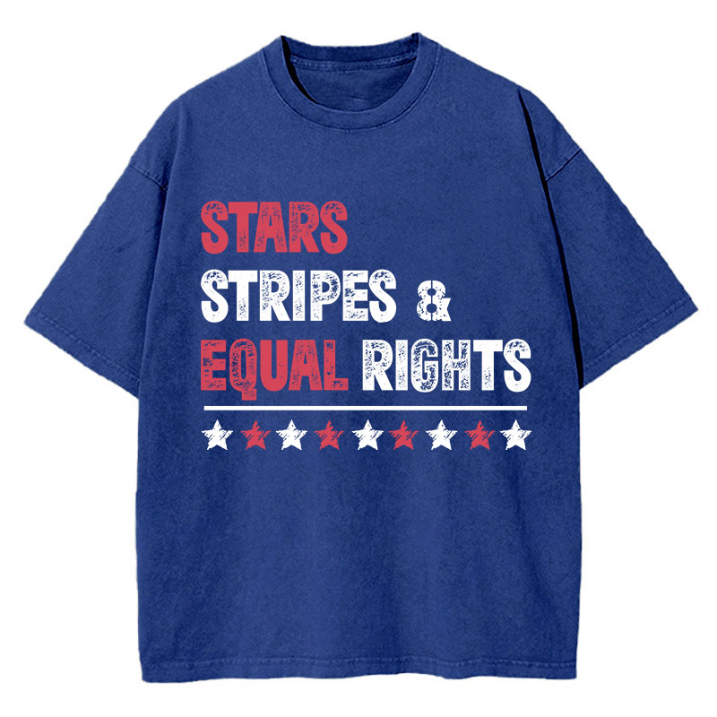 Stars Stripes And Equal Rights Teacher Washed T-Shirt