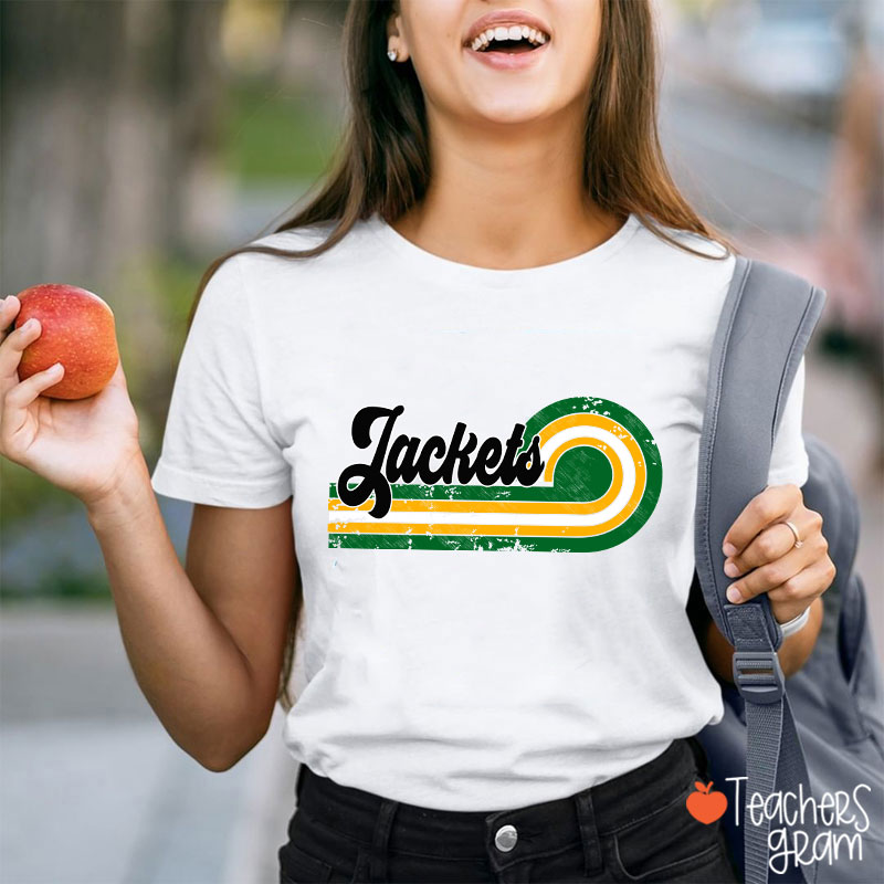 Personalized Retro Mascot School Spirit Teacher T-Shirt