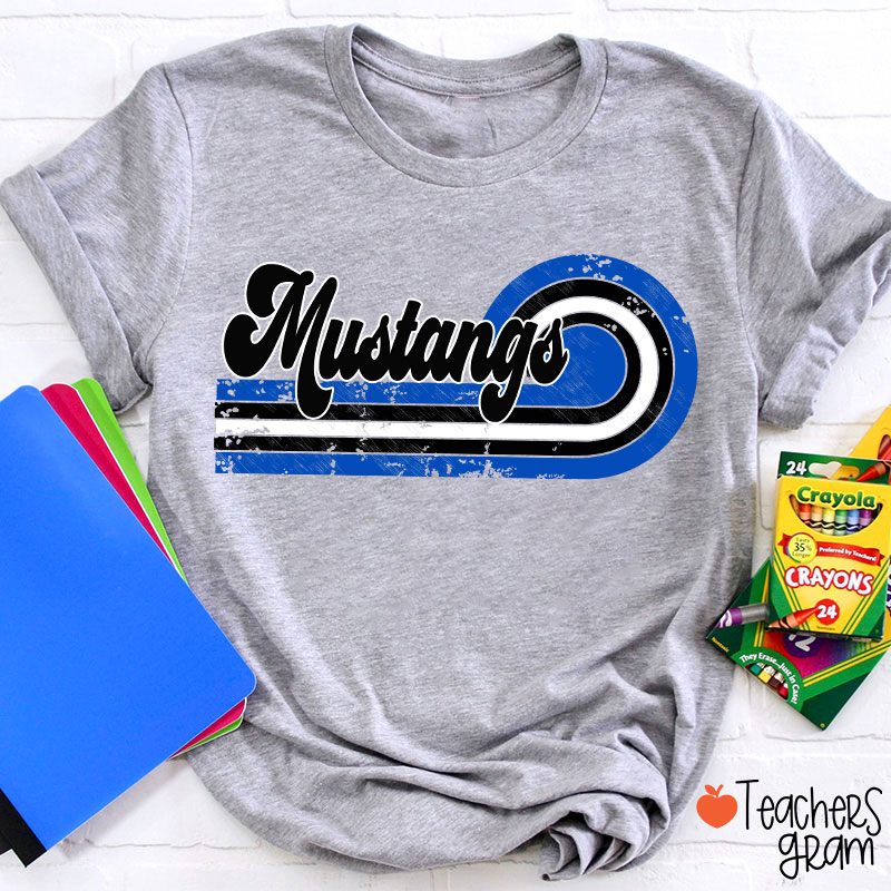 Personalized Retro Mascot School Spirit Teacher T-Shirt