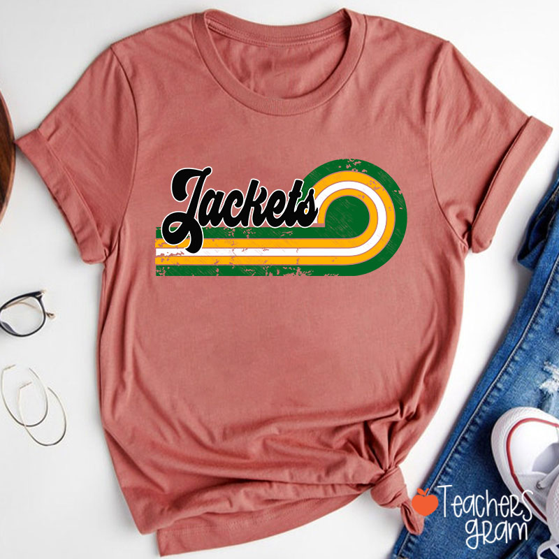 Personalized Retro Mascot School Spirit Teacher T-Shirt