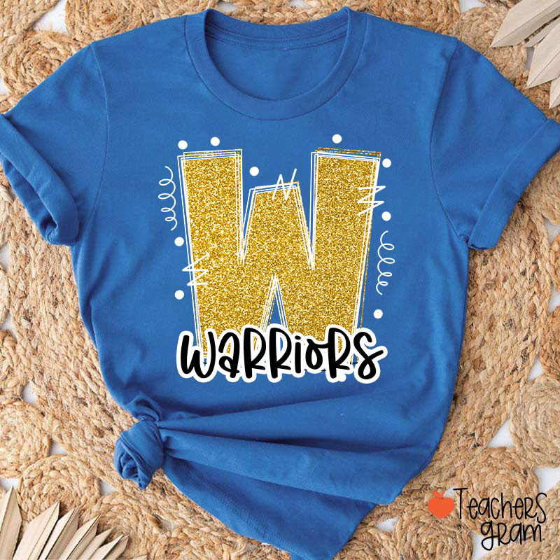 Personalized Mascot Glitter School Spirit Game Day Teacher T-Shirt