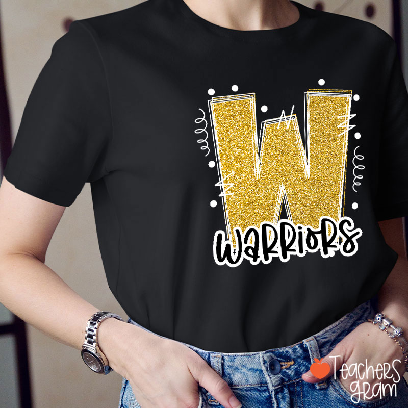 Personalized Mascot Glitter School Spirit Game Day Teacher T-Shirt