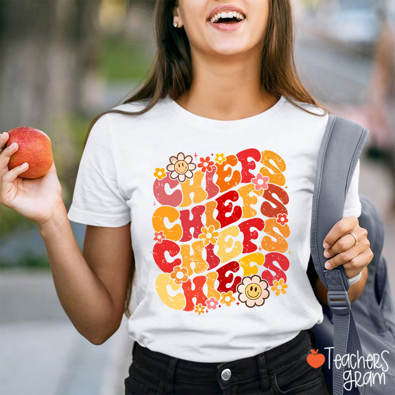 Personalized Mascot Game Day Flowers Teacher T-Shirt