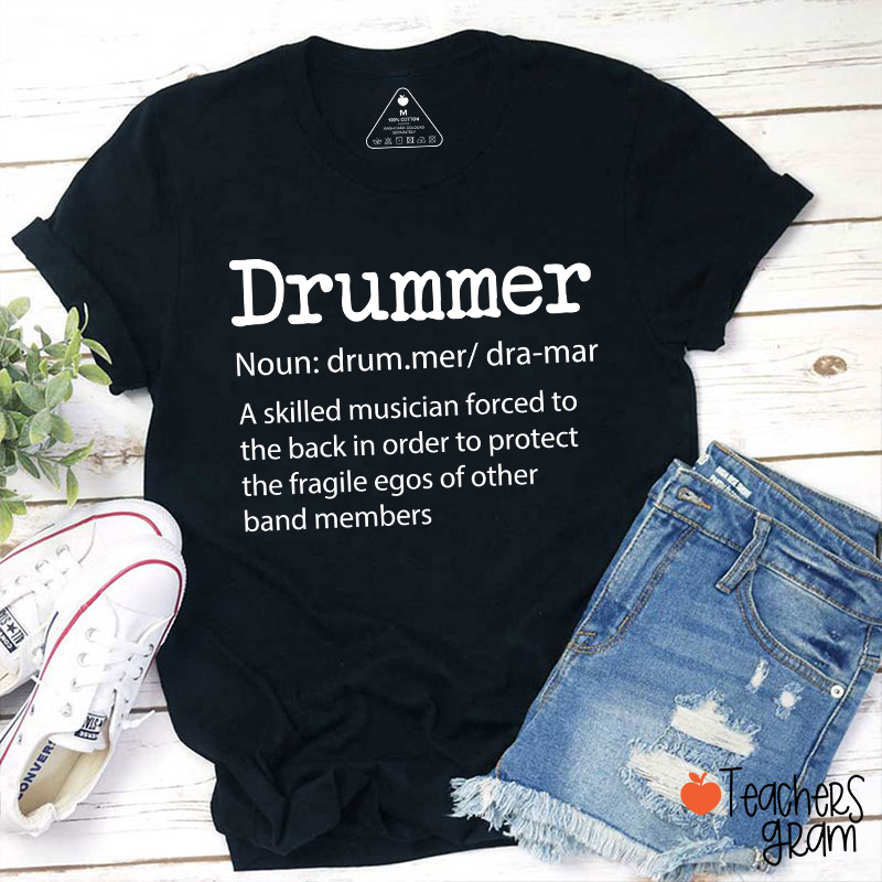Drummer Definition Teacher T-Shirt Sale-Teachersgram