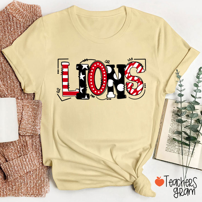 Personalized Mascot Cute Fonts Game Day Teacher T-Shirt