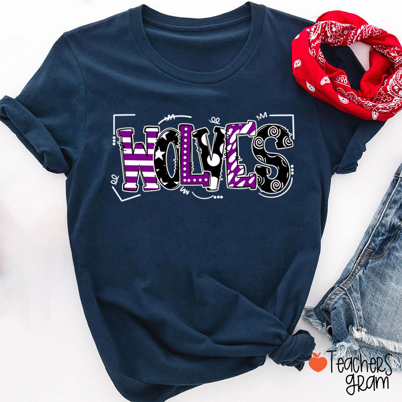 Personalized Mascot Cute Fonts Game Day Teacher T-Shirt