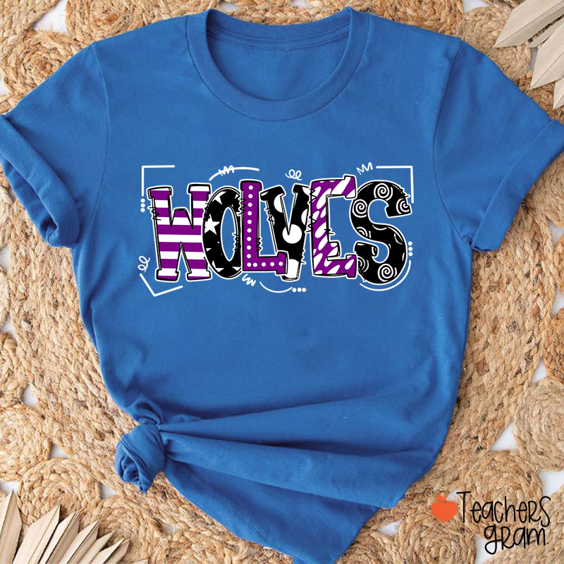 Personalized Mascot Cute Fonts Game Day Teacher T-Shirt