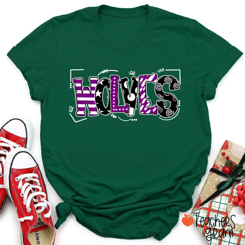 Personalized Mascot Cute Fonts Game Day Teacher T-Shirt