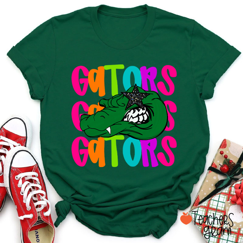 Personalized Mascot Star Glasses Teacher T-Shirt