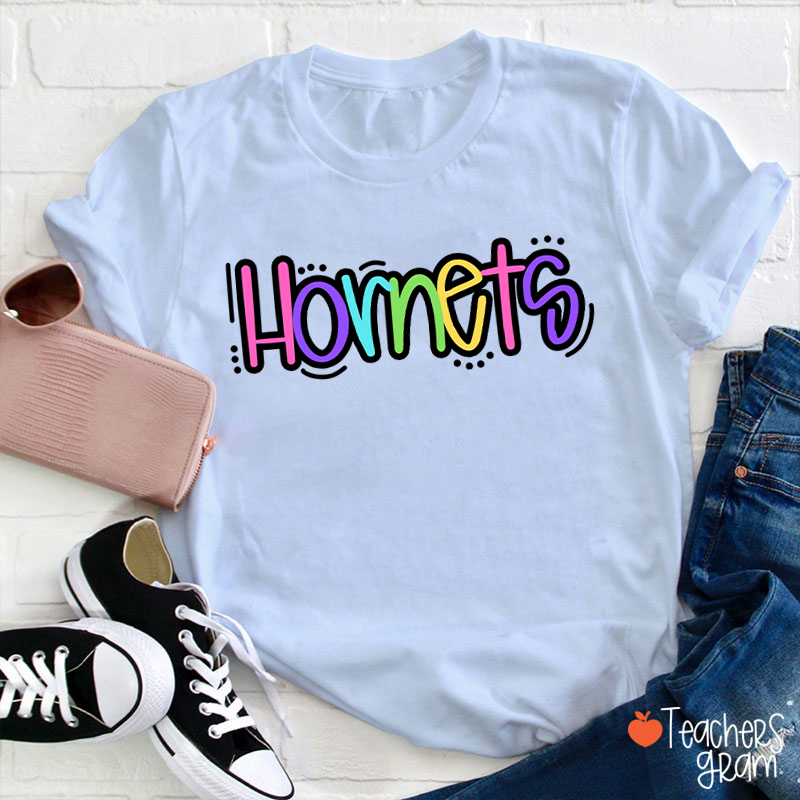 Personalized Mascot Or Name Candy Color Teacher T-Shirt