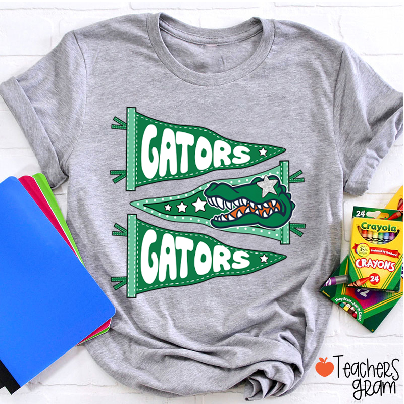 Personalized Starry Eyes Mascot Pennant Game Day Teacher T-Shirt