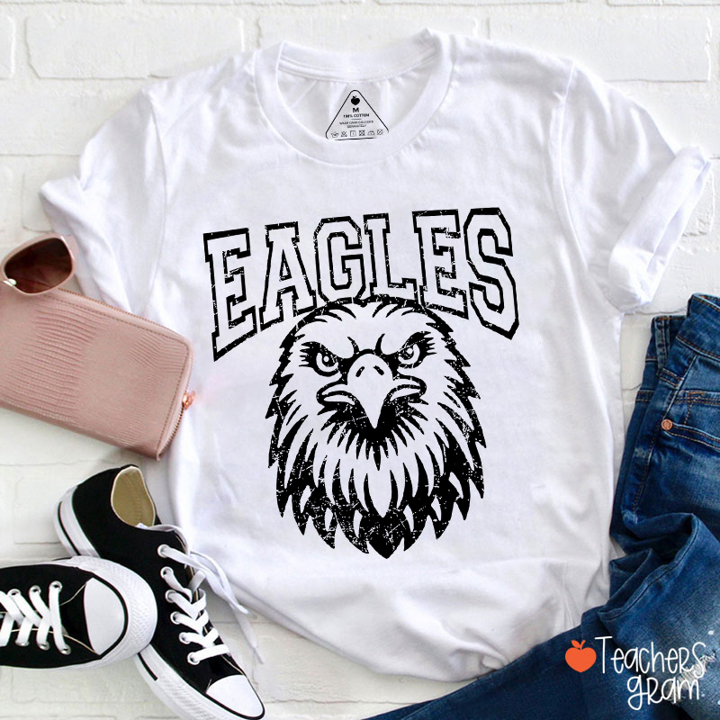 Personalized Mascot Arched Font School Spirit Teacher T-Shirt