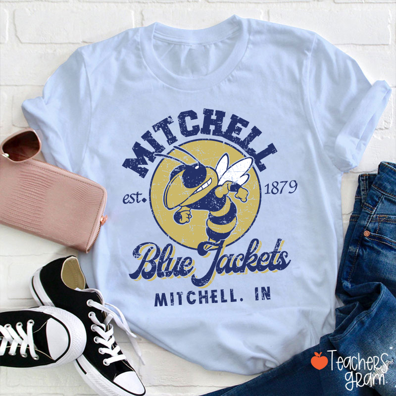 Personalized Mascot Vintage School Spirit Teacher T-Shirt