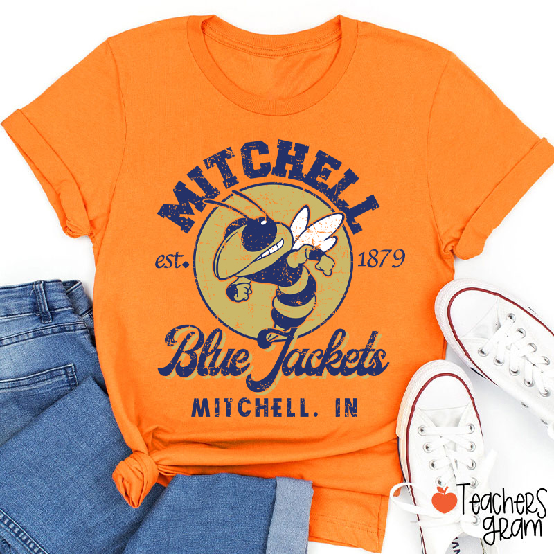 Personalized Mascot Vintage School Spirit Teacher T-Shirt