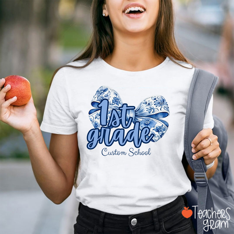 Personalized Bow Tie And Swash Teacher T-Shirt