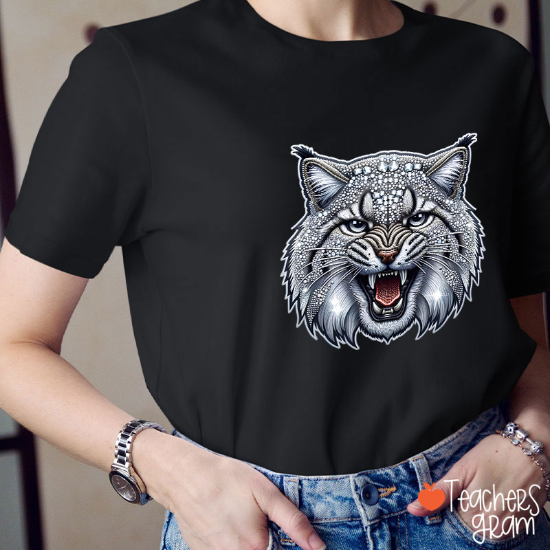 Personalized Mascot Sparkly Diamond School Spirit Teacher T-Shirt