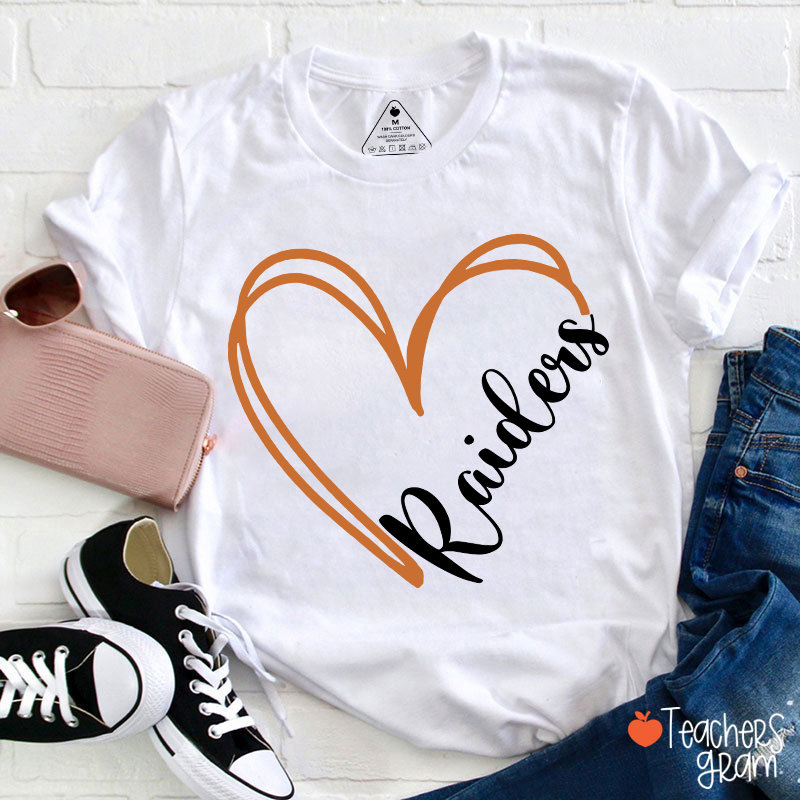 Personalized I Love My Team With All My Heart Teacher T-Shirt