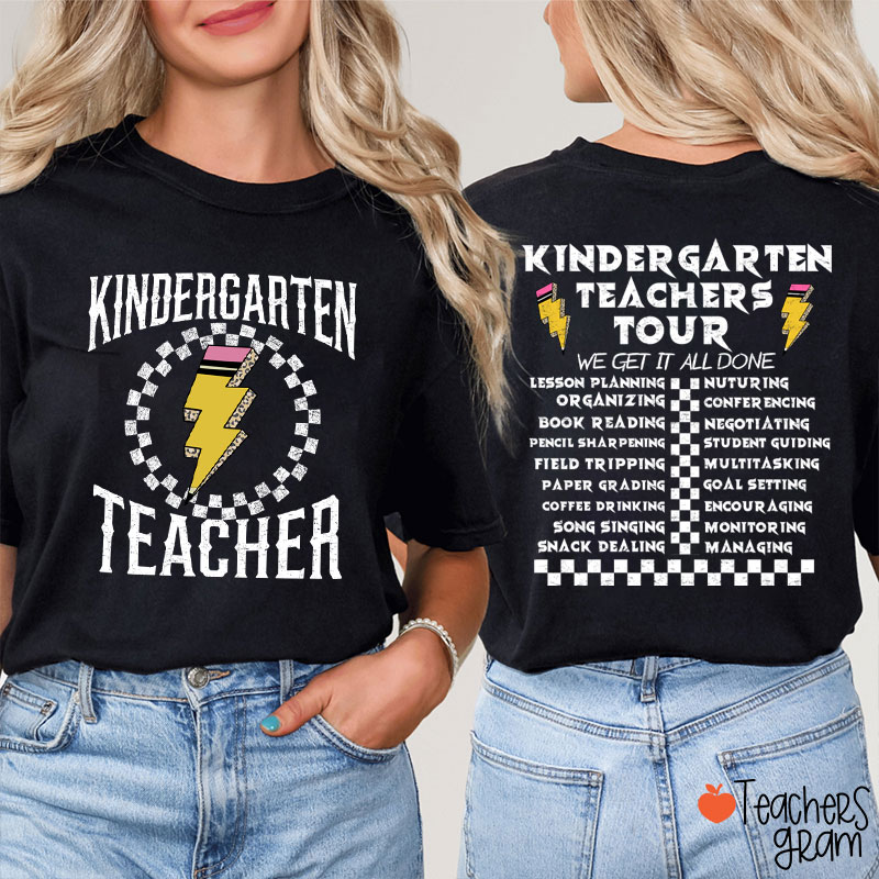 Personalized Grade Teachers Tour Teacher Two Sided T-Shirt