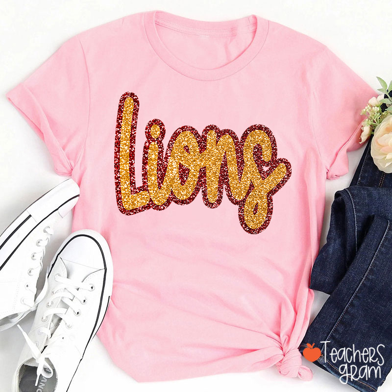 Personalized Mascot Glitter Cheer For Them Teacher T-Shirt