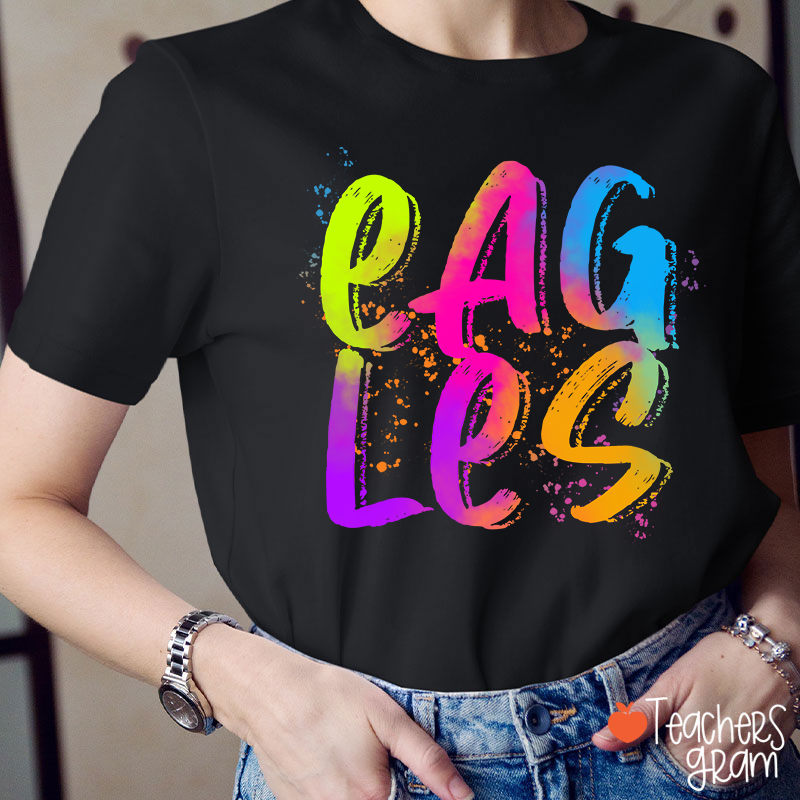 Personalized Mascot Watercolor Fonts Teacher T-Shirt