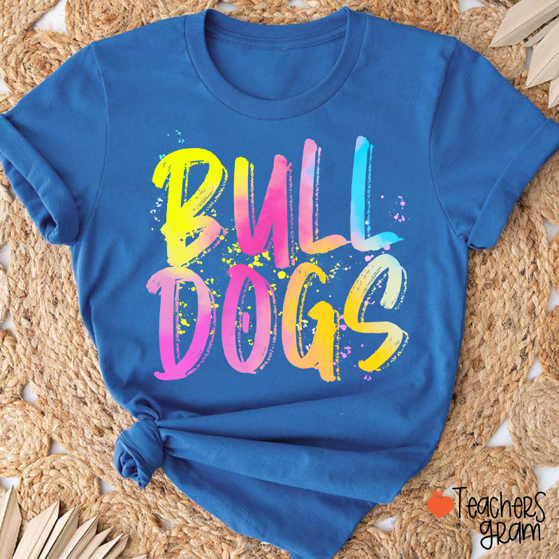 Personalized Mascot Watercolor Fonts Teacher T-Shirt