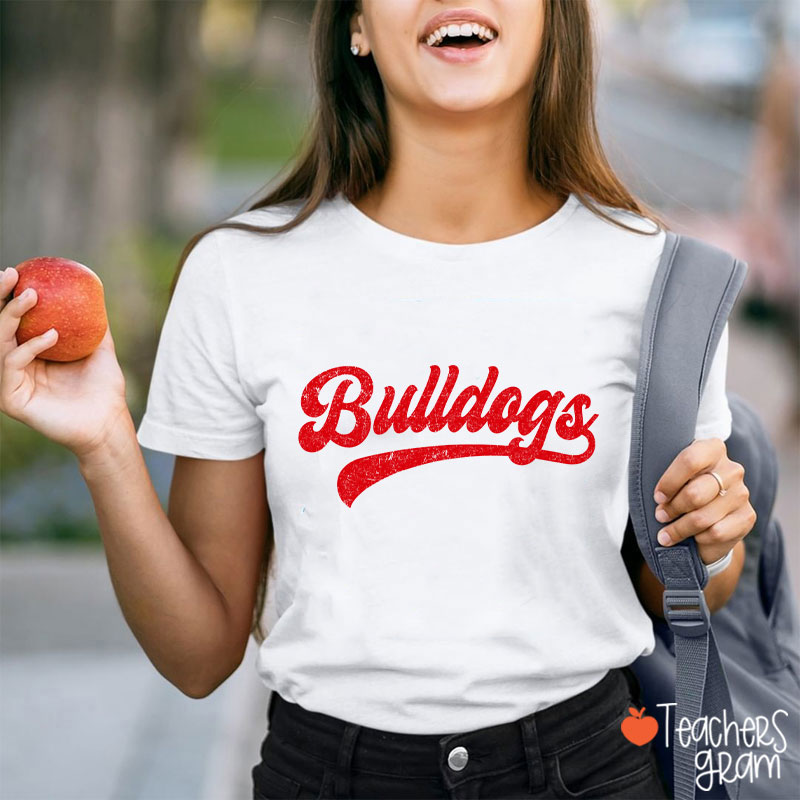 Personalized Mascot Washed And Distressed Print Teacher T-Shirt