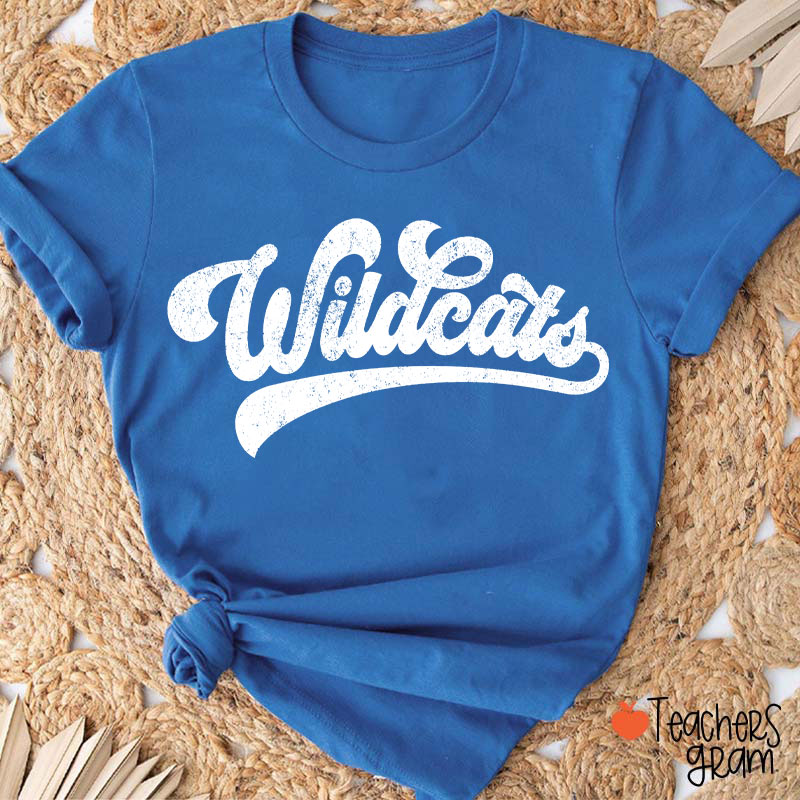 Personalized Mascot Washed And Distressed Print Teacher T-Shirt