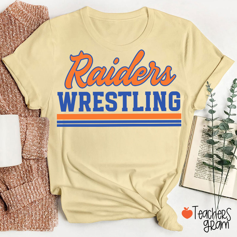 Personalized Mascot And School Name Contrasting Lines Teacher T-Shirt