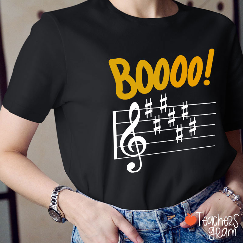 Boo Music Score Teacher T-Shirt