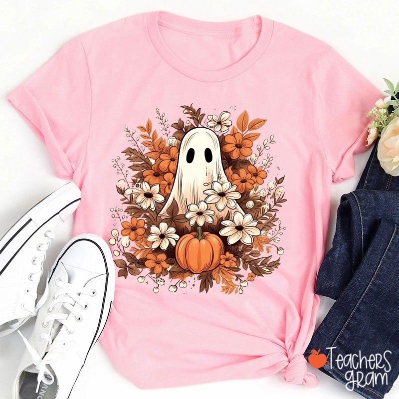 Fall Ghost Halloween Teacher T-Shirt