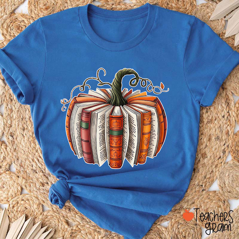 Pumpkin Book Teacher T-Shirt