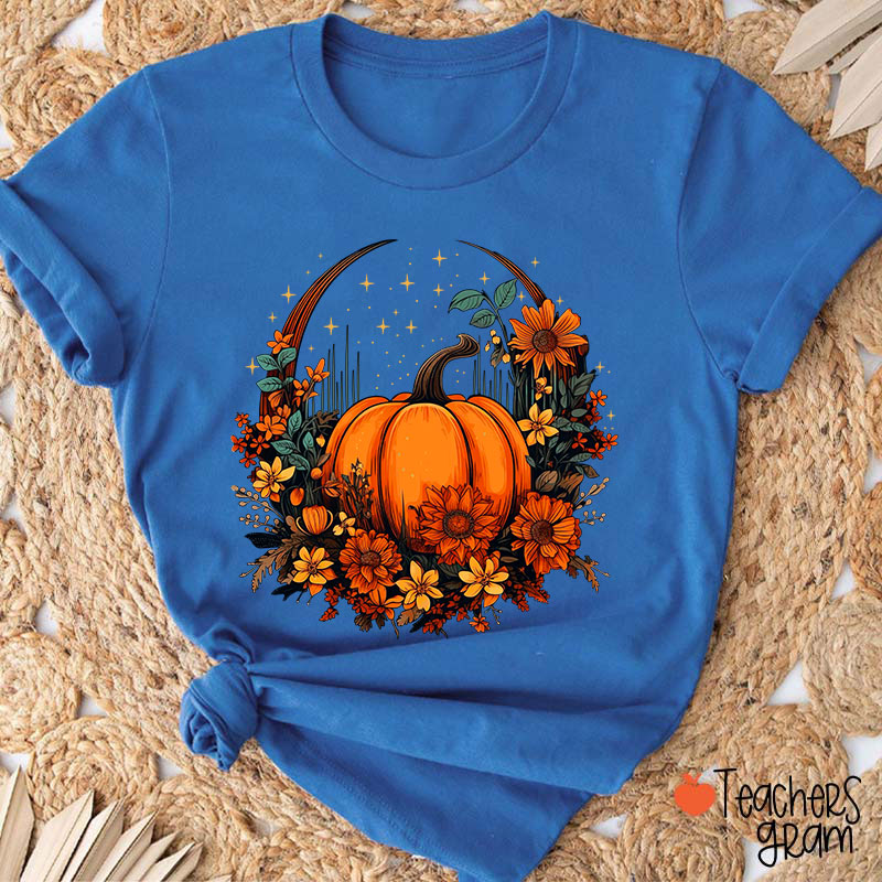 Fall Vibes Pumpkin Teacher T-Shirt