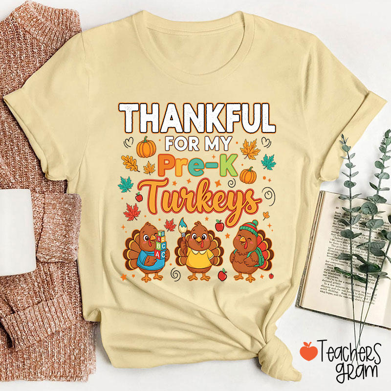 Personalized Grade Thankful For My Turkeys Teacher T-Shirt