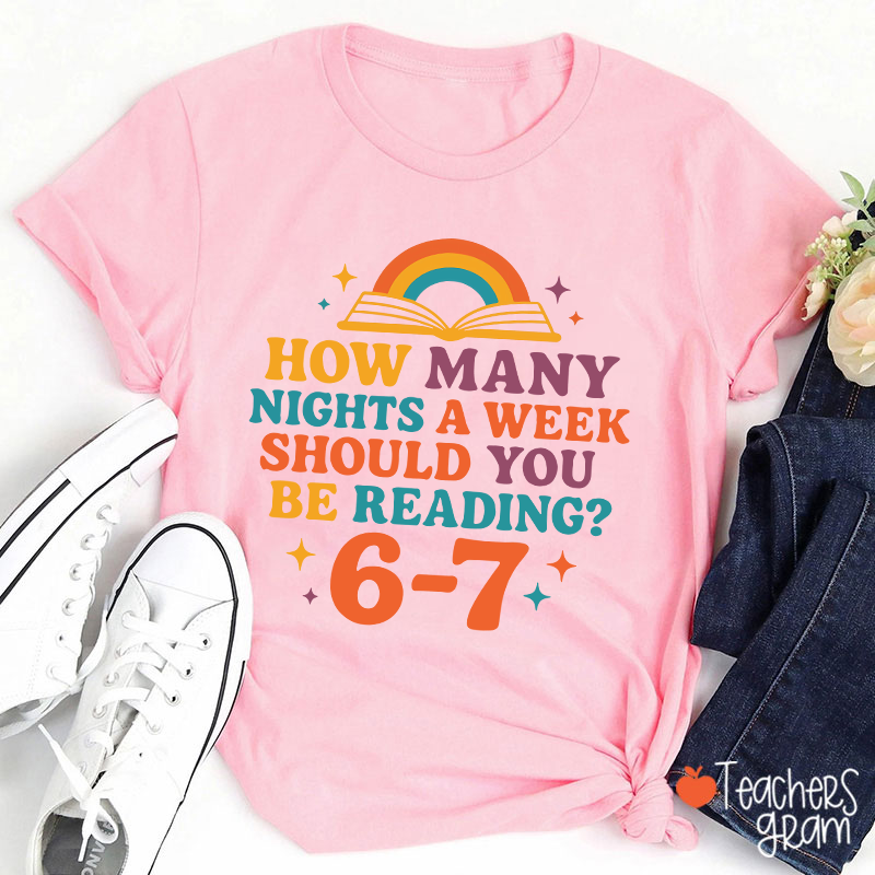How Many Nights 6–7 Meme Teacher T-Shirt
