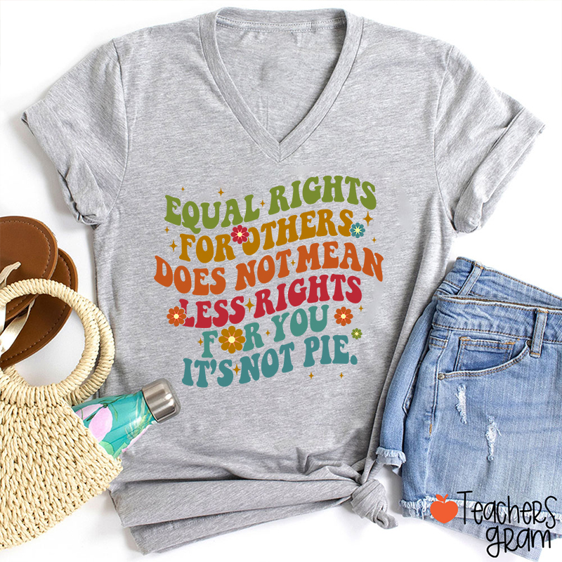 Equal Rights Is Not A Pie Teacher Female V-Neck T-Shirt