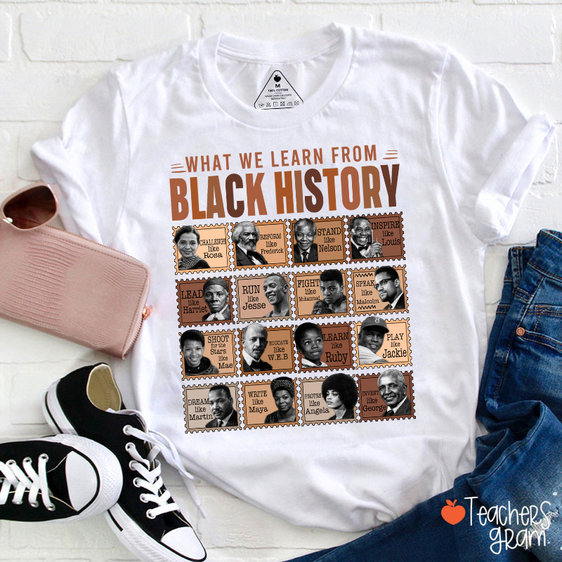 What We Learn From Black History Teacher T-Shirt