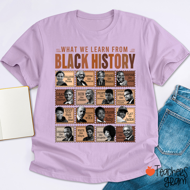 What We Learn From Black History Teacher T-Shirt