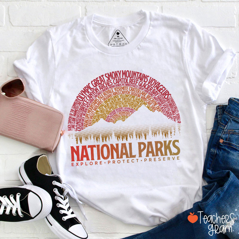 Vintage National Parks Teacher T-Shirt
