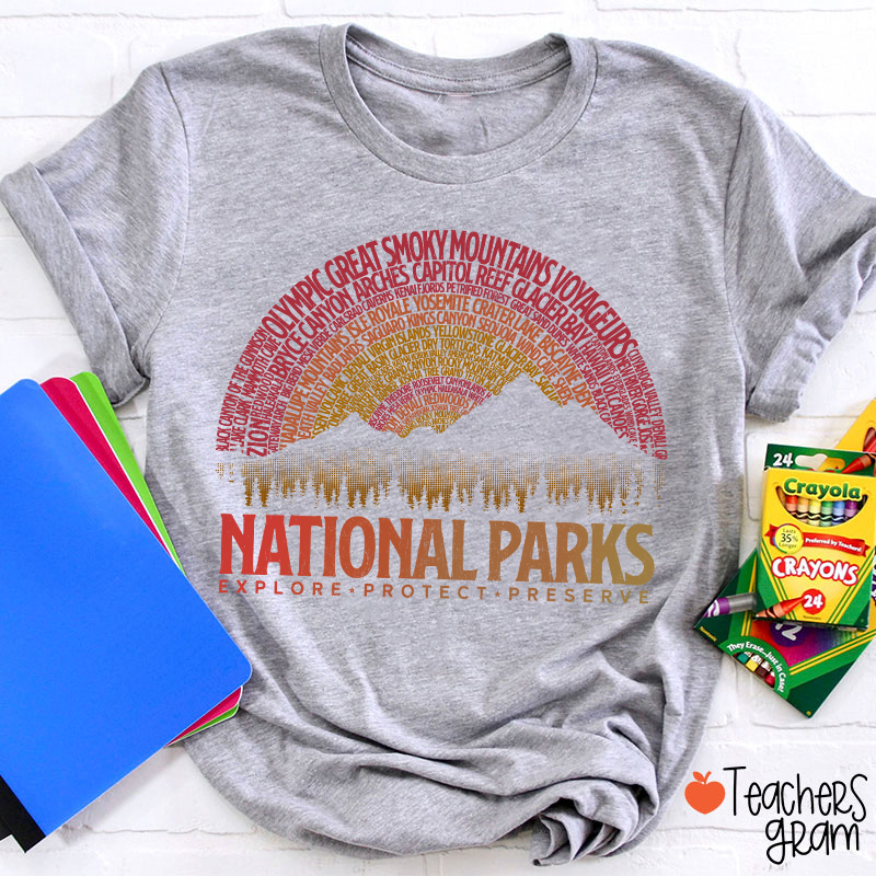 Vintage National Parks Teacher T-Shirt