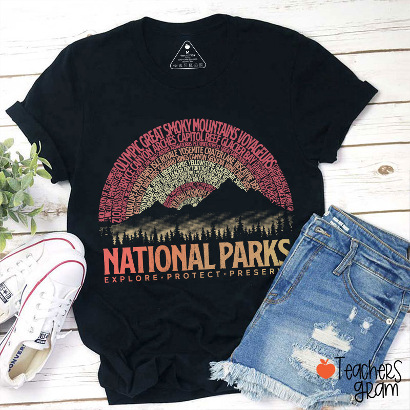 Vintage National Parks Teacher T-Shirt