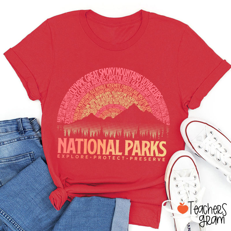 Vintage National Parks Teacher T-Shirt