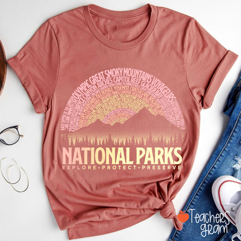 Vintage National Parks Teacher T-Shirt