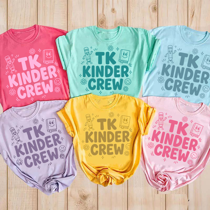 Personalized Grade Cartoon Pencil Book Teacher T‑Shirt