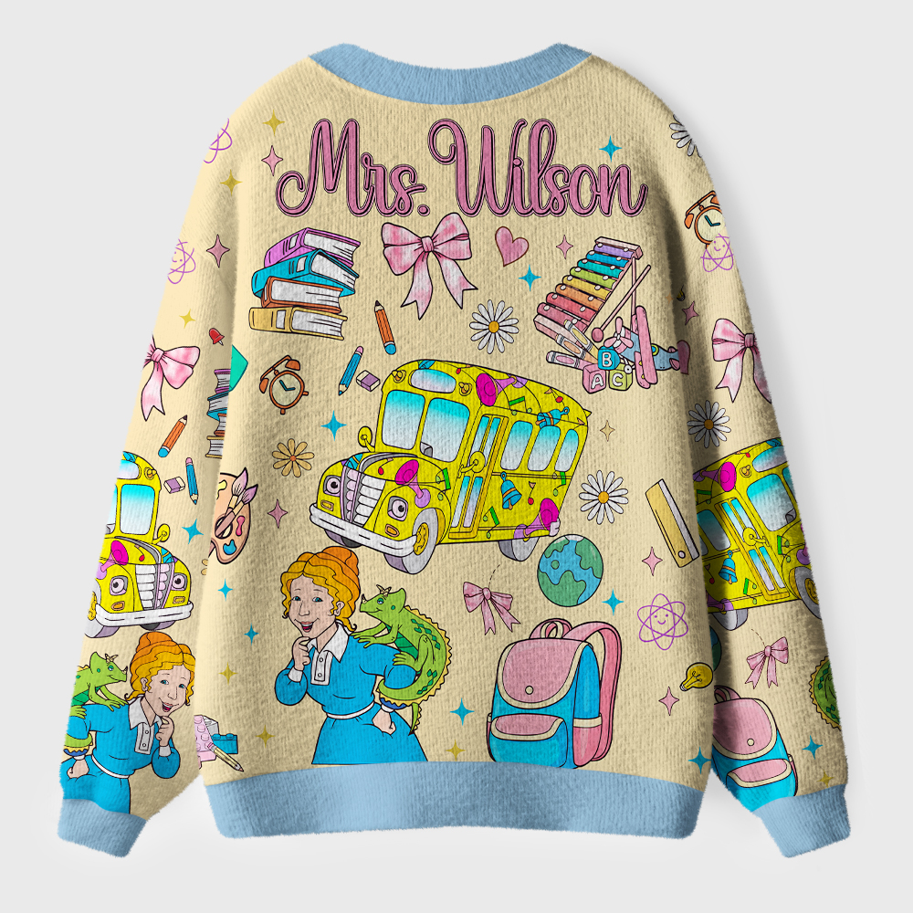 Personalized Name Magic Things Teacher Ugly Cardigan Sweaters