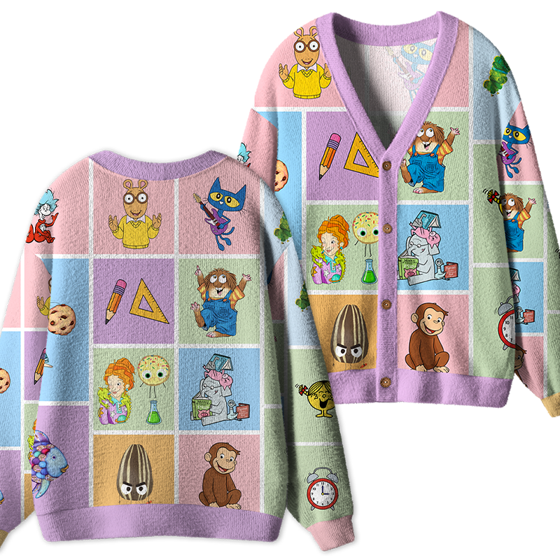Love Reading Children's Book Character Teacher Ugly Cardigan Sweaters