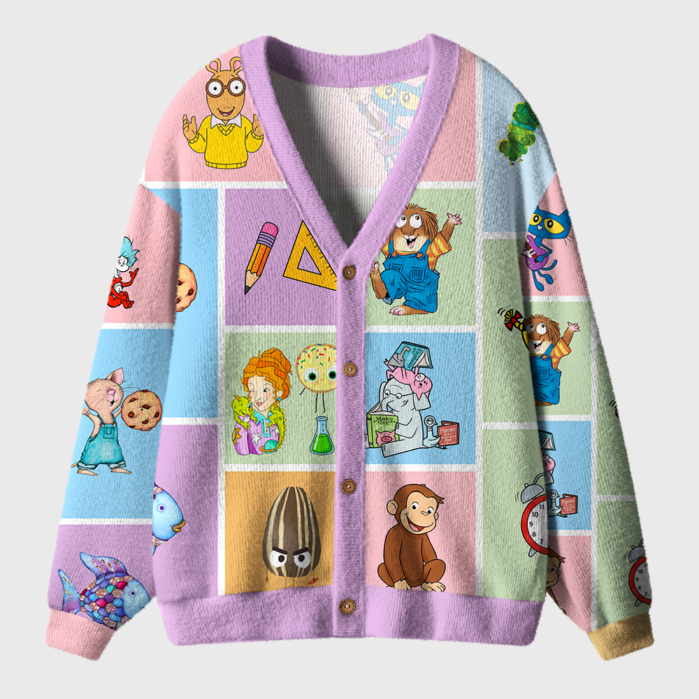 Love Reading Children's Book Character Teacher Ugly Cardigan Sweaters