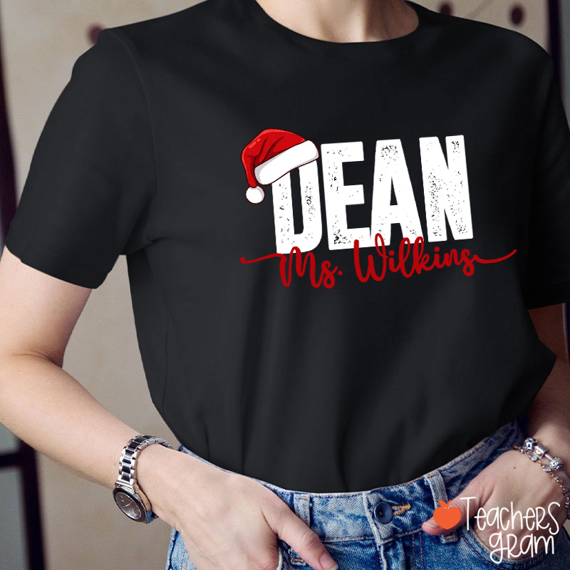 Personalized School Staff Christmas Teacher T-Shirt