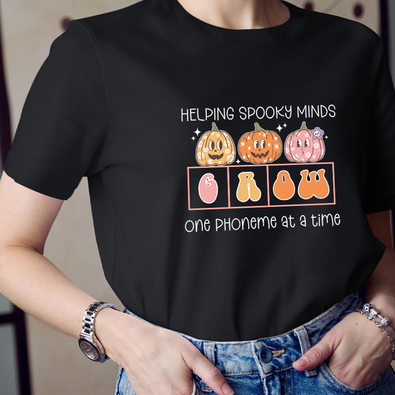 Helping Spooky Minds Grow Teacher T-Shirt
