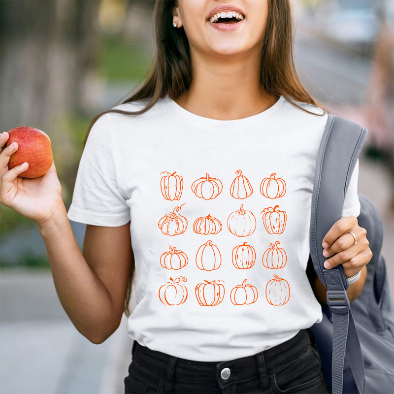 Pumpkins We Are All Different Teacher T-Shirt